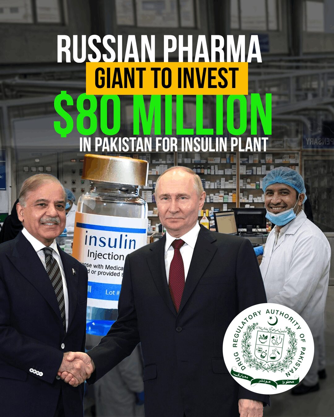 Russian Pharma Giant to Invest $80 Million in Pakistan for Insulin Plant