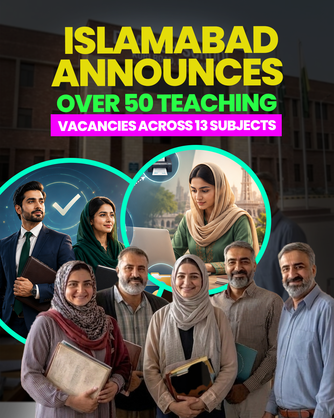 Islamabad Announces Over 50 Teaching Vacancies Across 13 Subjects