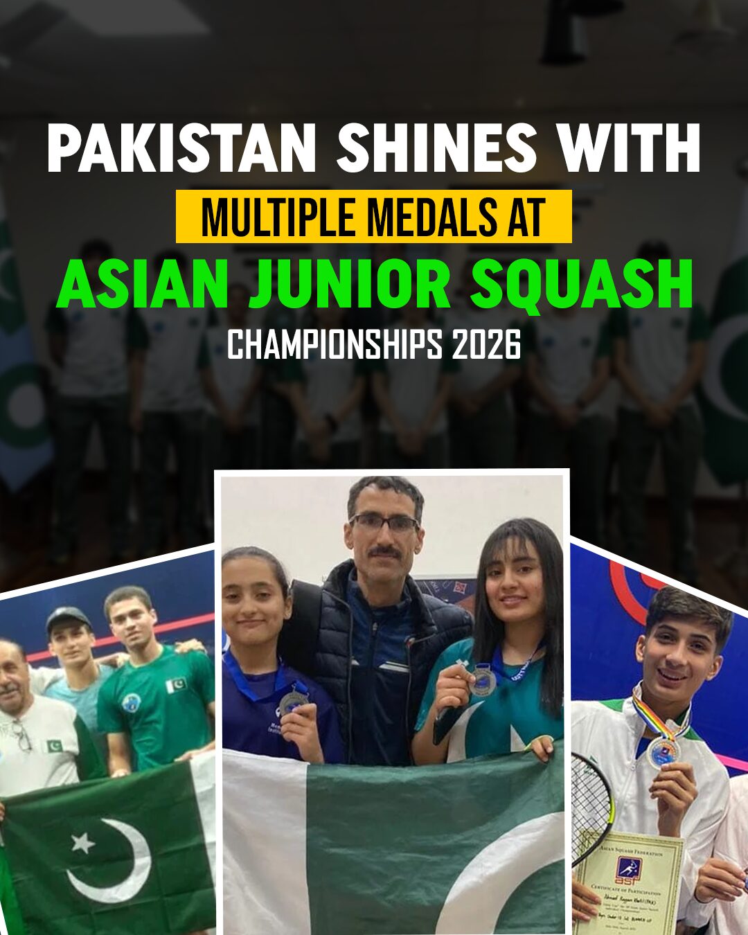 Pakistan Shines with Multiple Medals at Asian Junior Squash Championships 2026
