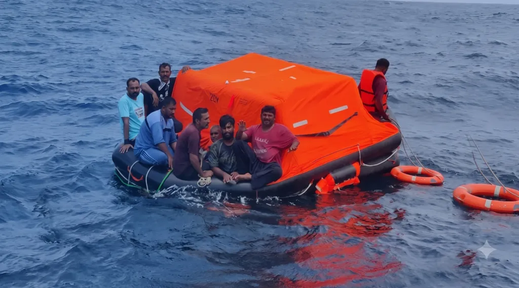 All Crew Members Brought to Safety Without Casualties