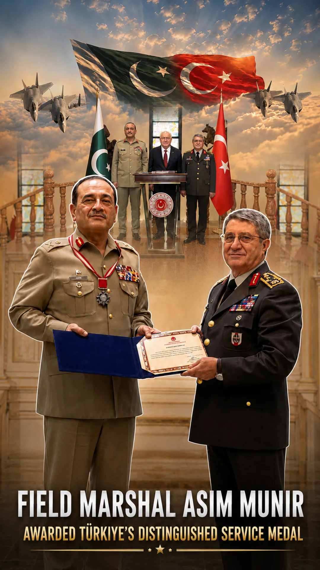 Field Marshal Asim Munir Awarded Türkiye’s Distinguished Service Meda
