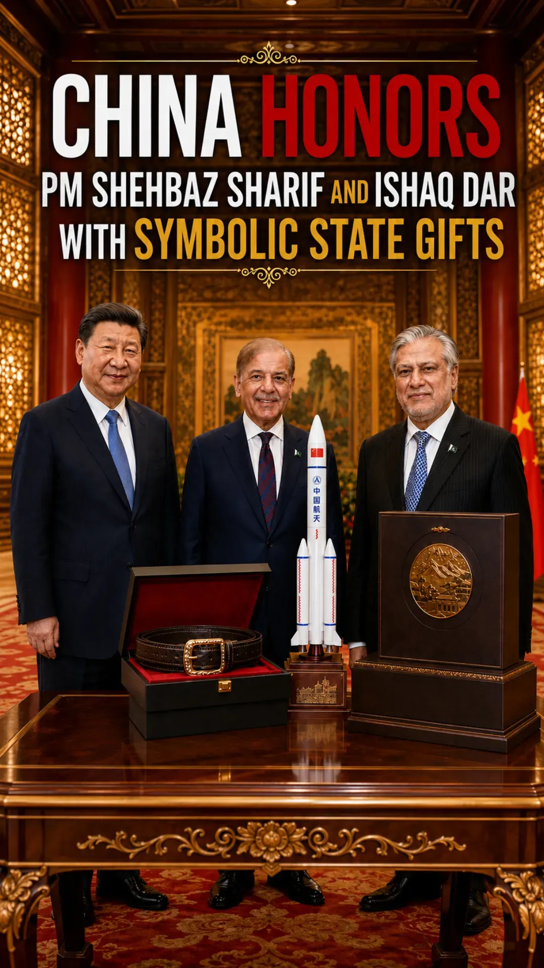 China Honors PM Shehbaz Sharif and Ishaq Dar with Symbolic State Gifts