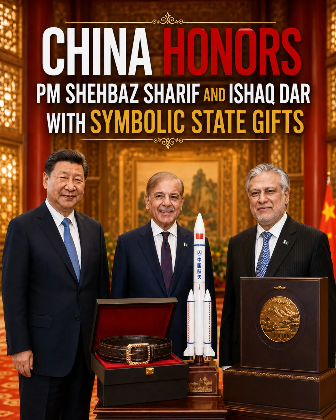 China Honors PM Shehbaz Sharif and Ishaq Dar with Symbolic State Gifts