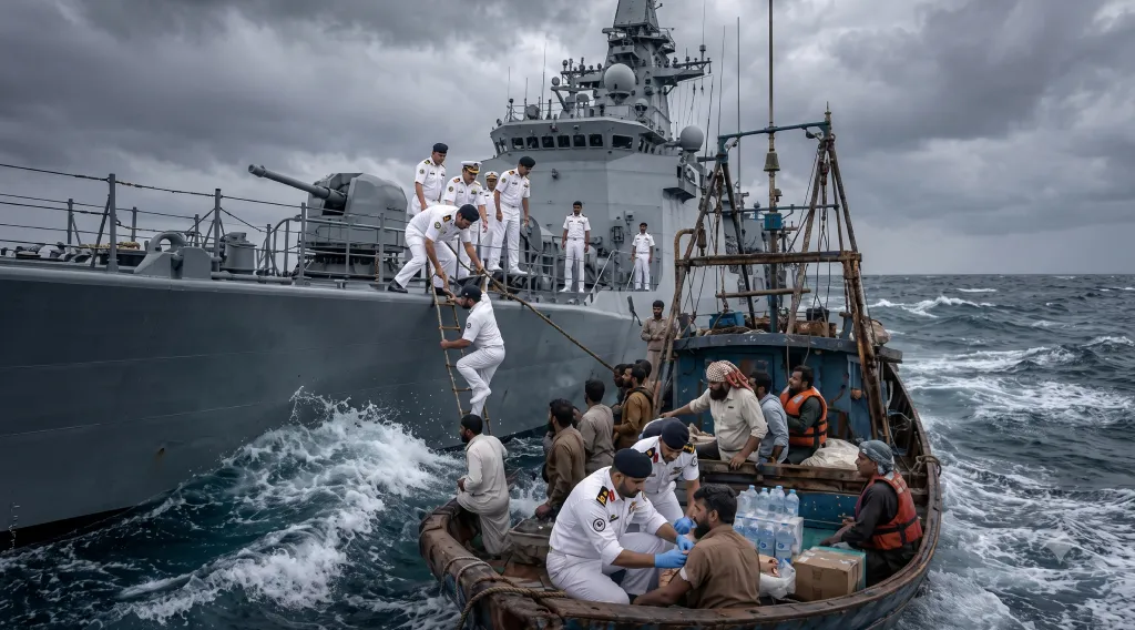 Crew Provided Food, Medical Care and Safe Assistance