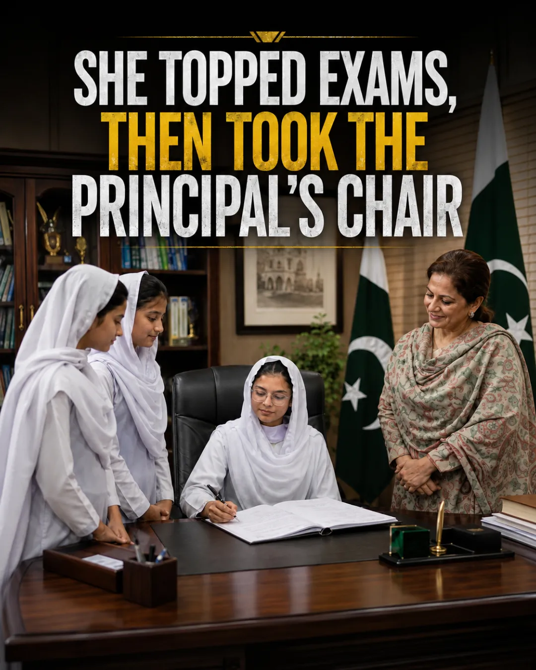 She Topped Exams, Then Took the Principal’s Chair