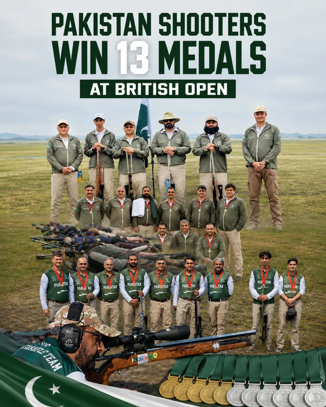 Pakistan Shooters Win 13 Medals at British Open