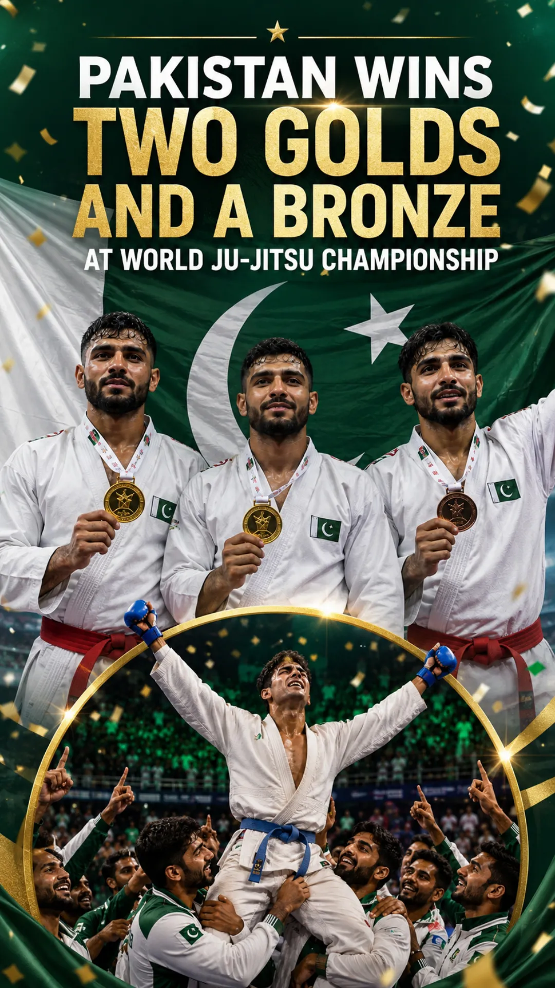 Pakistan Wins Two Golds and a Bronze at World Ju-Jitsu Championship