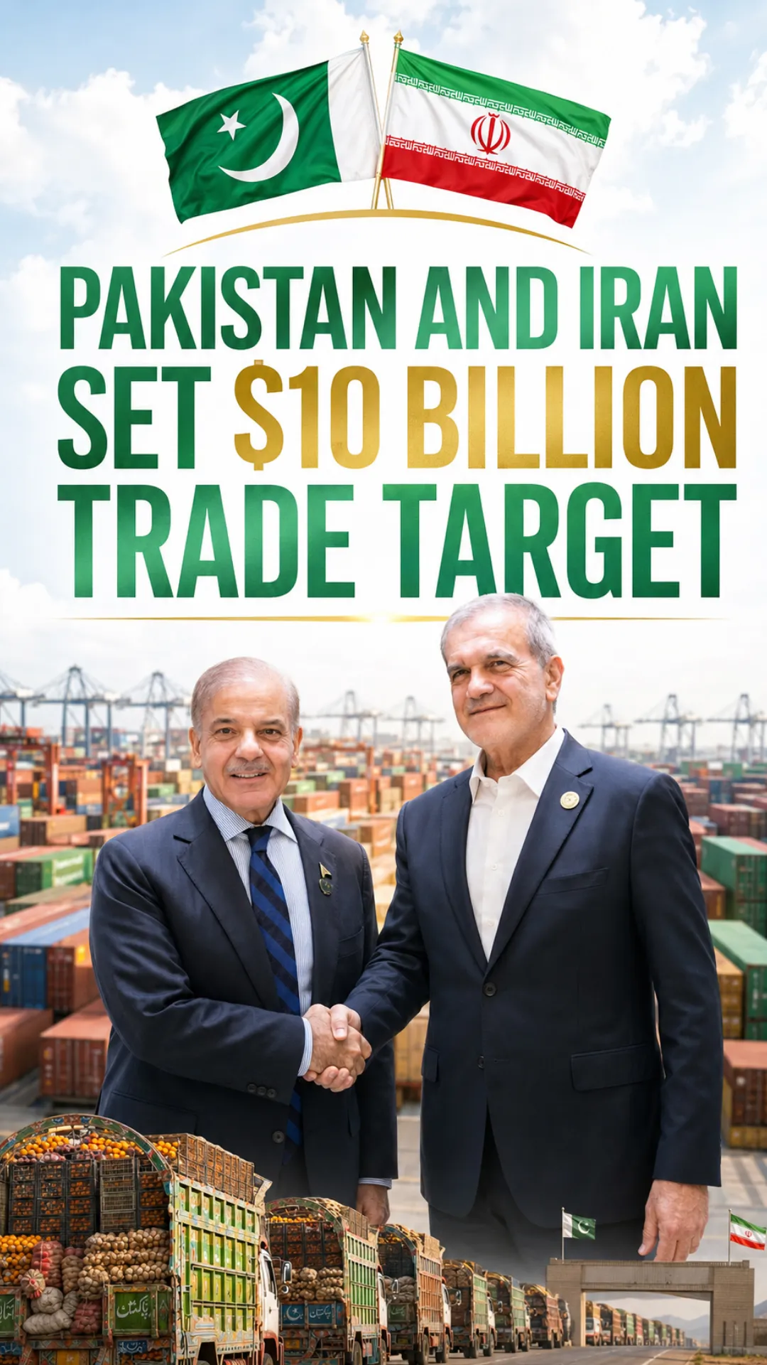 Pakistan and Iran Set $10 Billion Trade Target