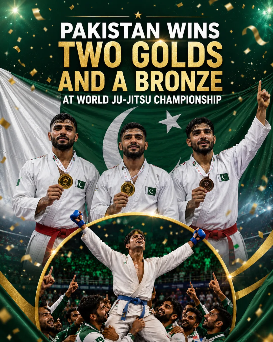 Pakistan Wins Two Golds and a Bronze at World Ju-Jitsu Championship