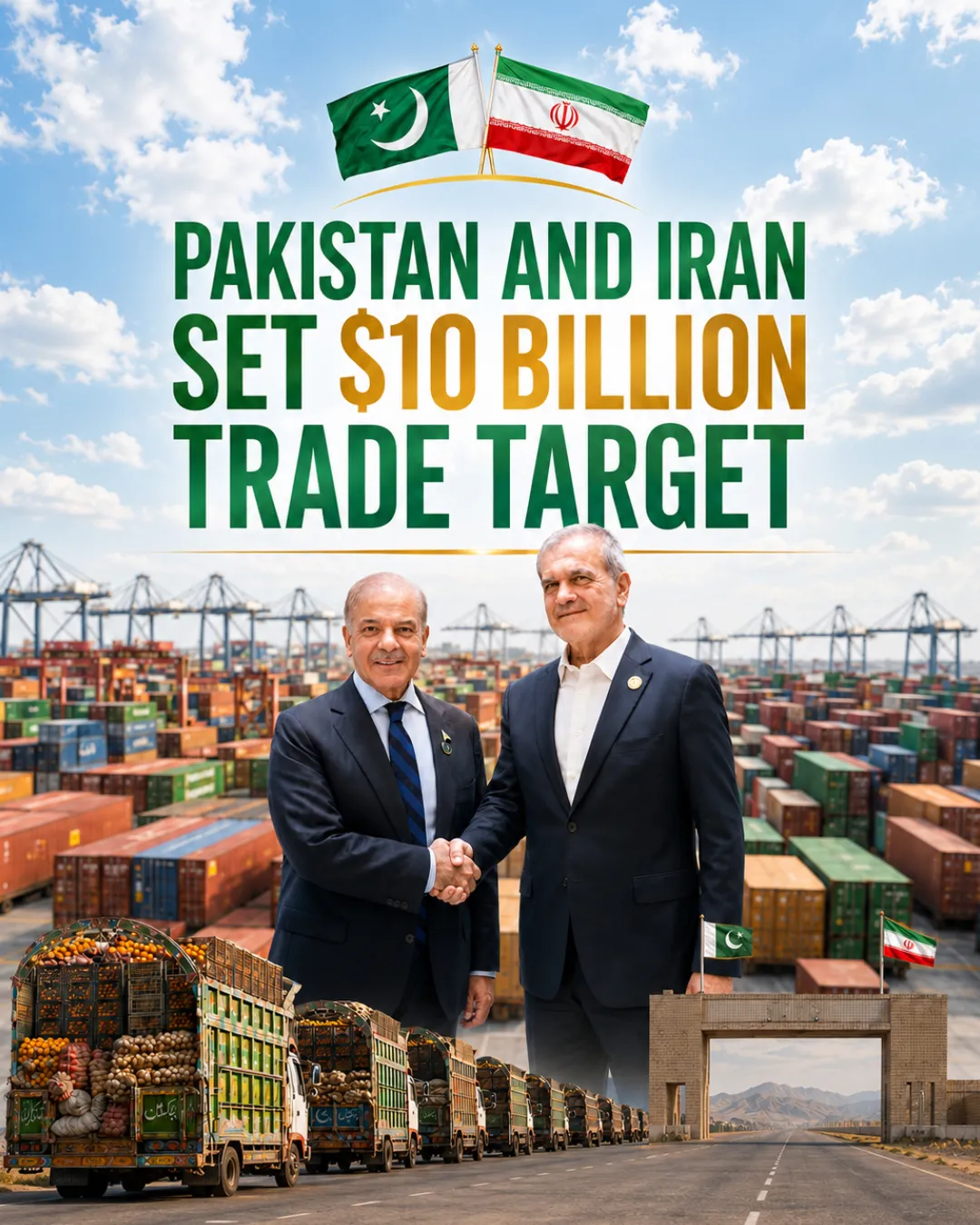 Pakistan and Iran Set $10 Billion Trade Target
