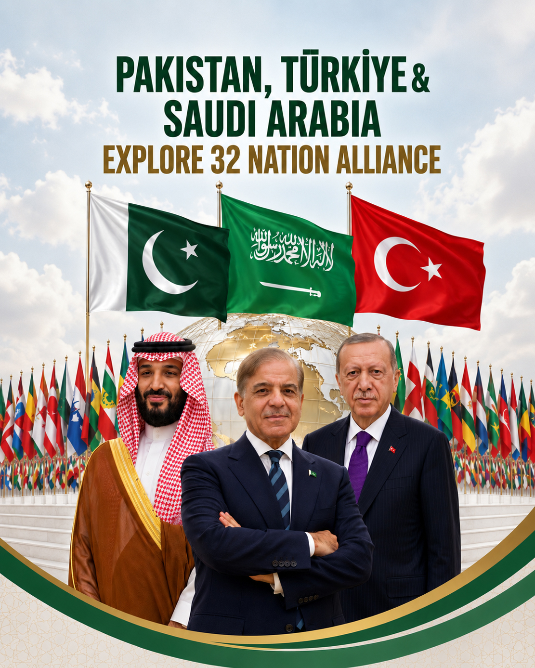 Pakistan, Türkiye & Saudi Arabia Explore 32 Nation Alliance