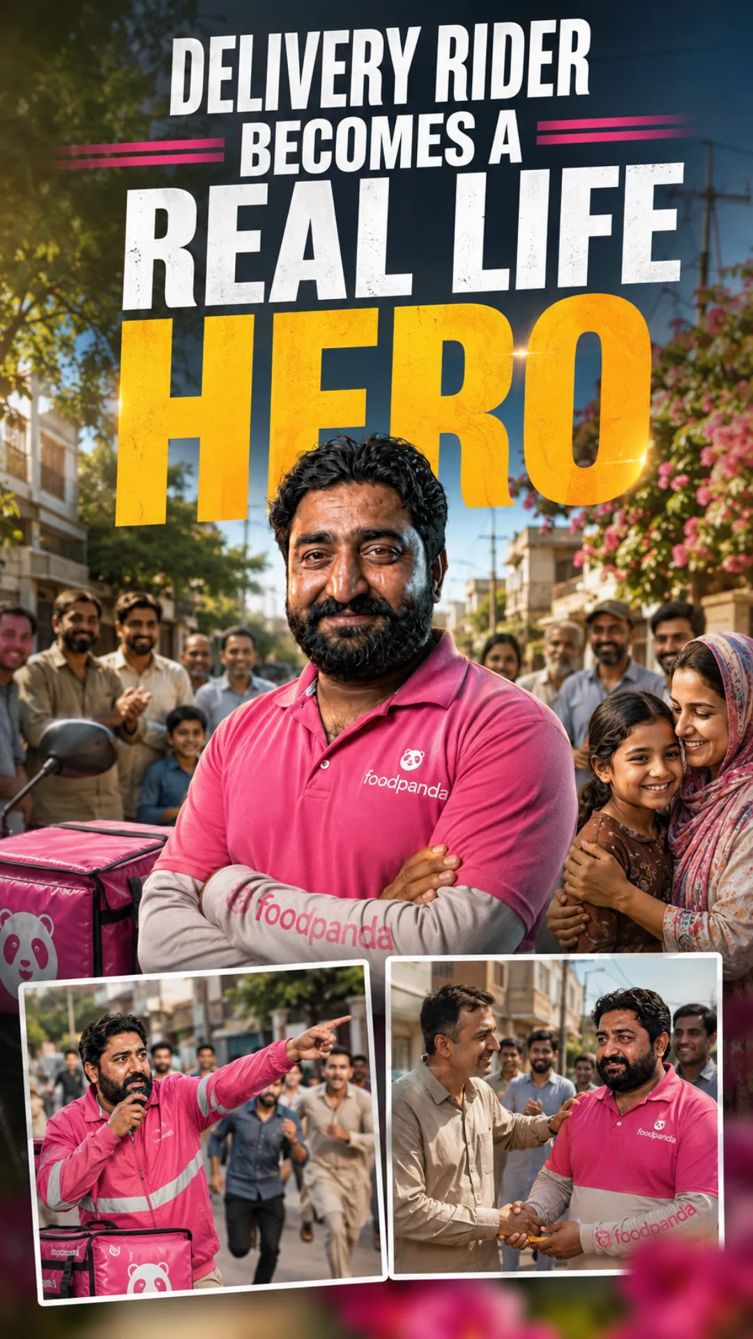 Delivery Rider Becomes a Real Life Hero