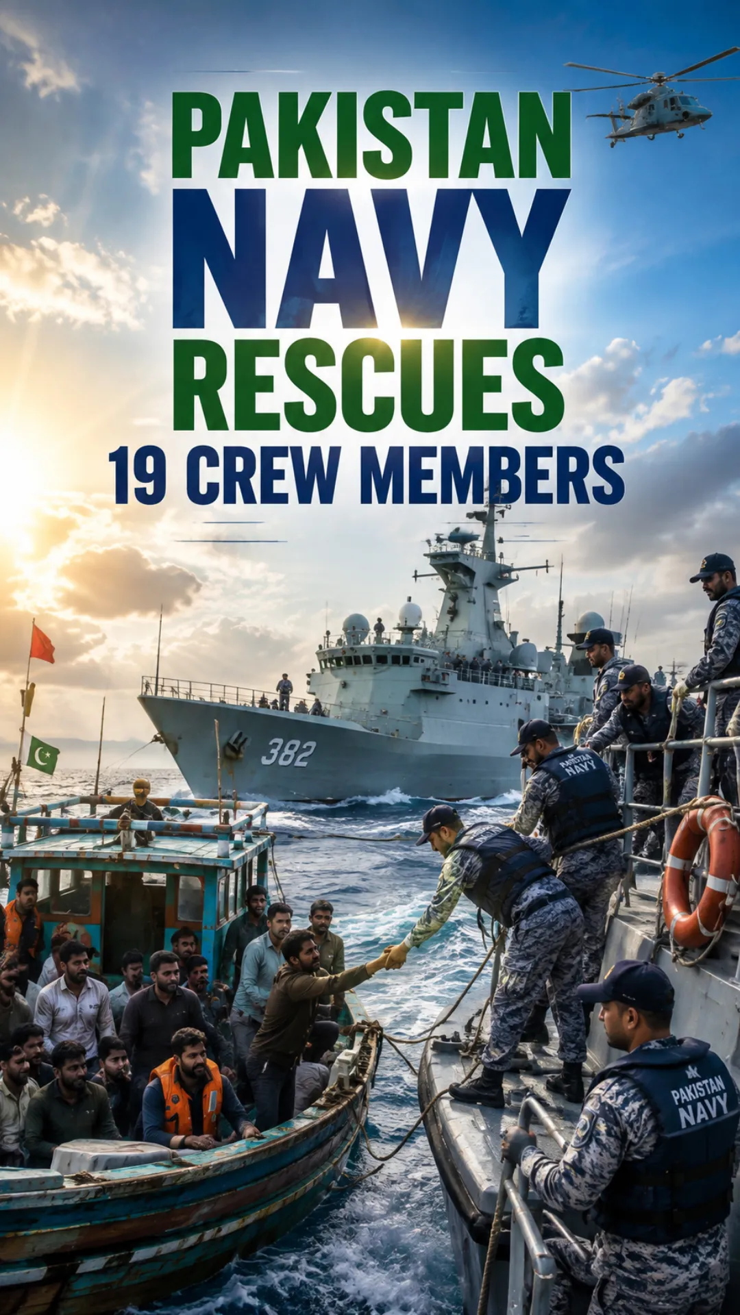 Pakistan Navy Rescues 19 Crew Members