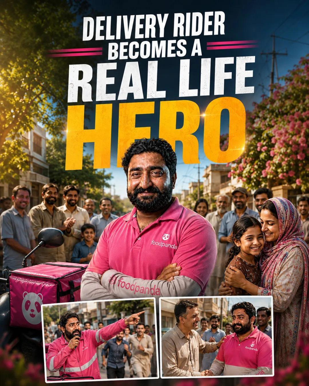 Delivery Rider Becomes a Real Life Hero