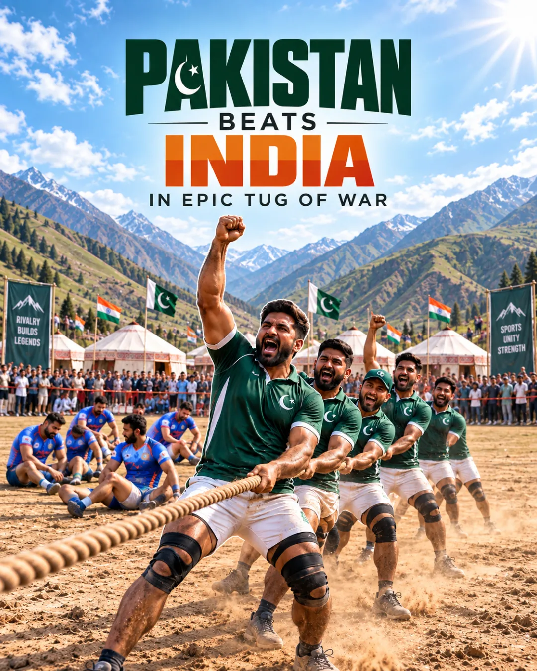 Pakistan Beats India in Epic Tug of War