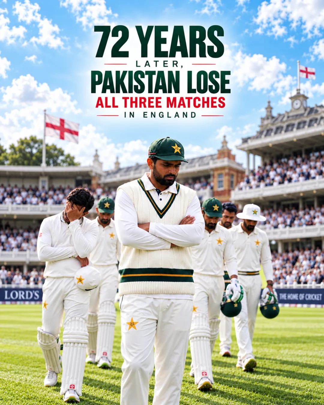 72 Years Later, Pakistan Lose All Three Matches In England