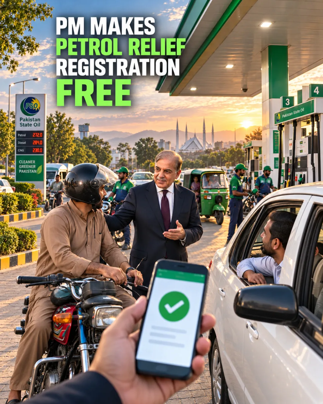 PM Makes Petrol Relief Registration Free