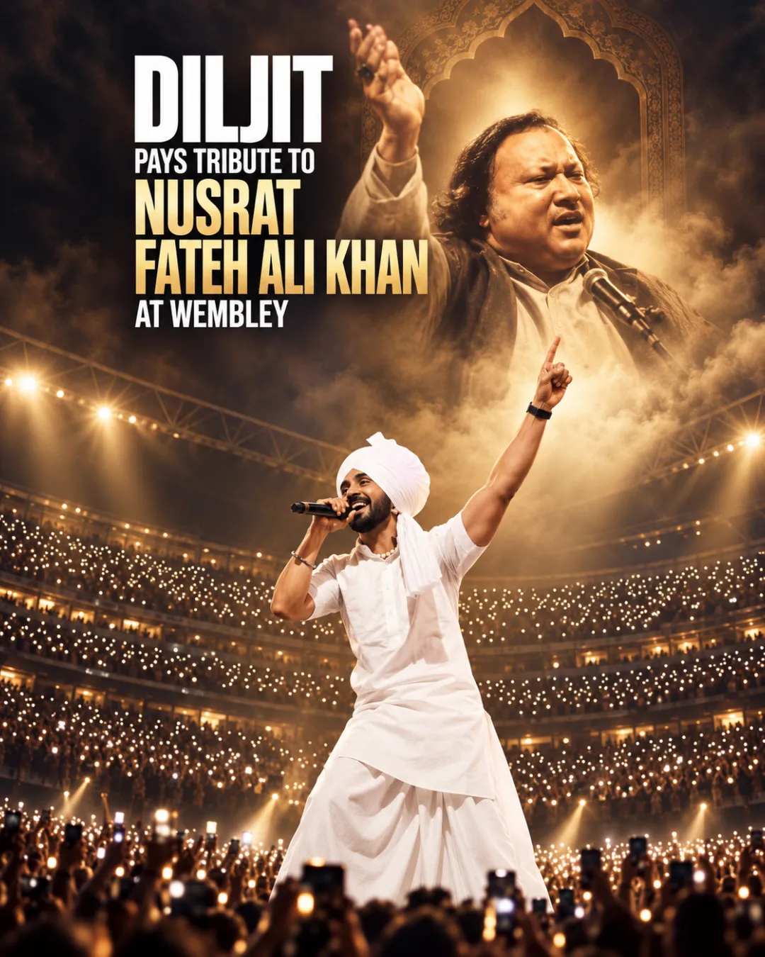 Diljit Pays Tribute To Nusrat Fateh Ali Khan At Wembley