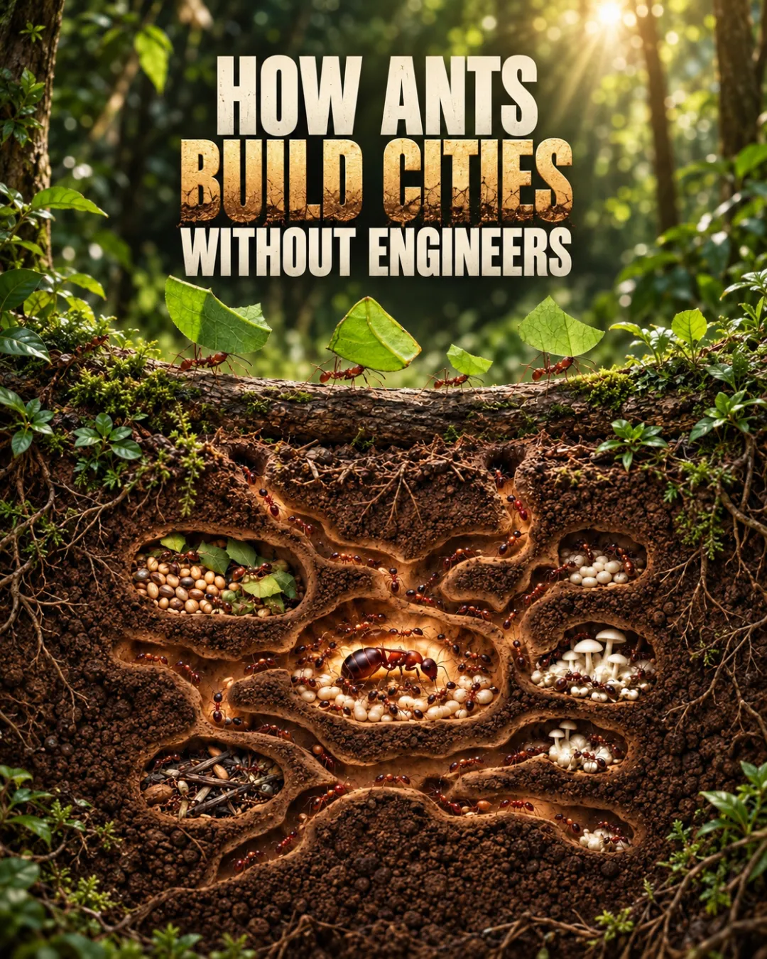 How Ants Build Cities Without Engineers