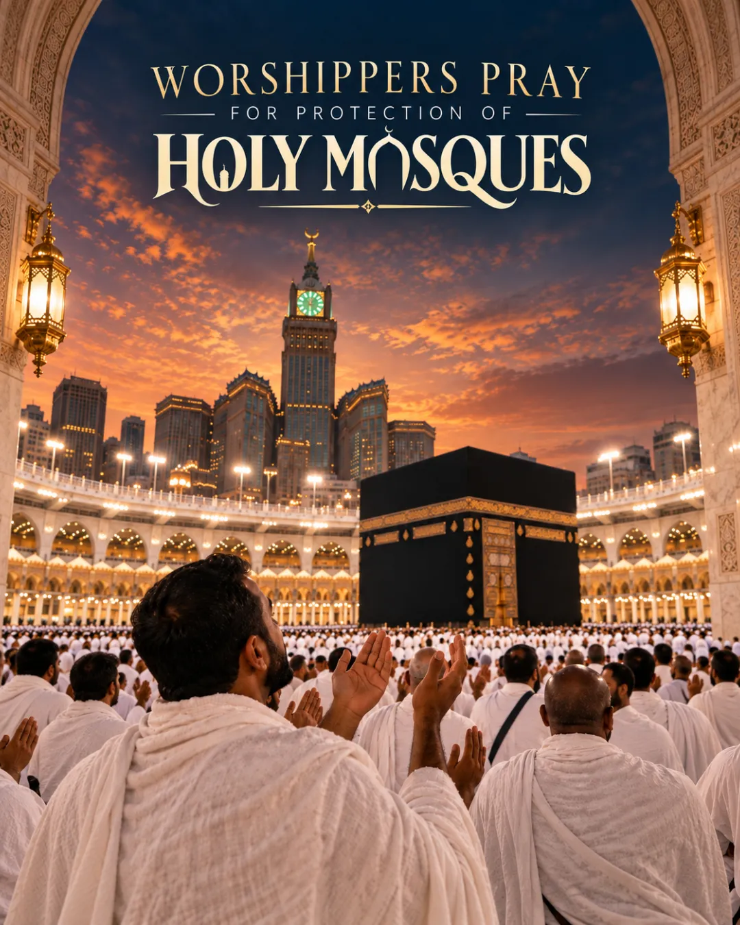 Worshippers Pray For Protection of Holy Mosques