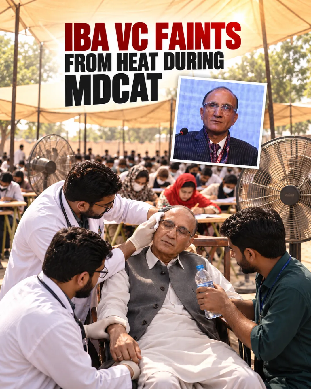 IBA VC Faints From Heat During MDCAT