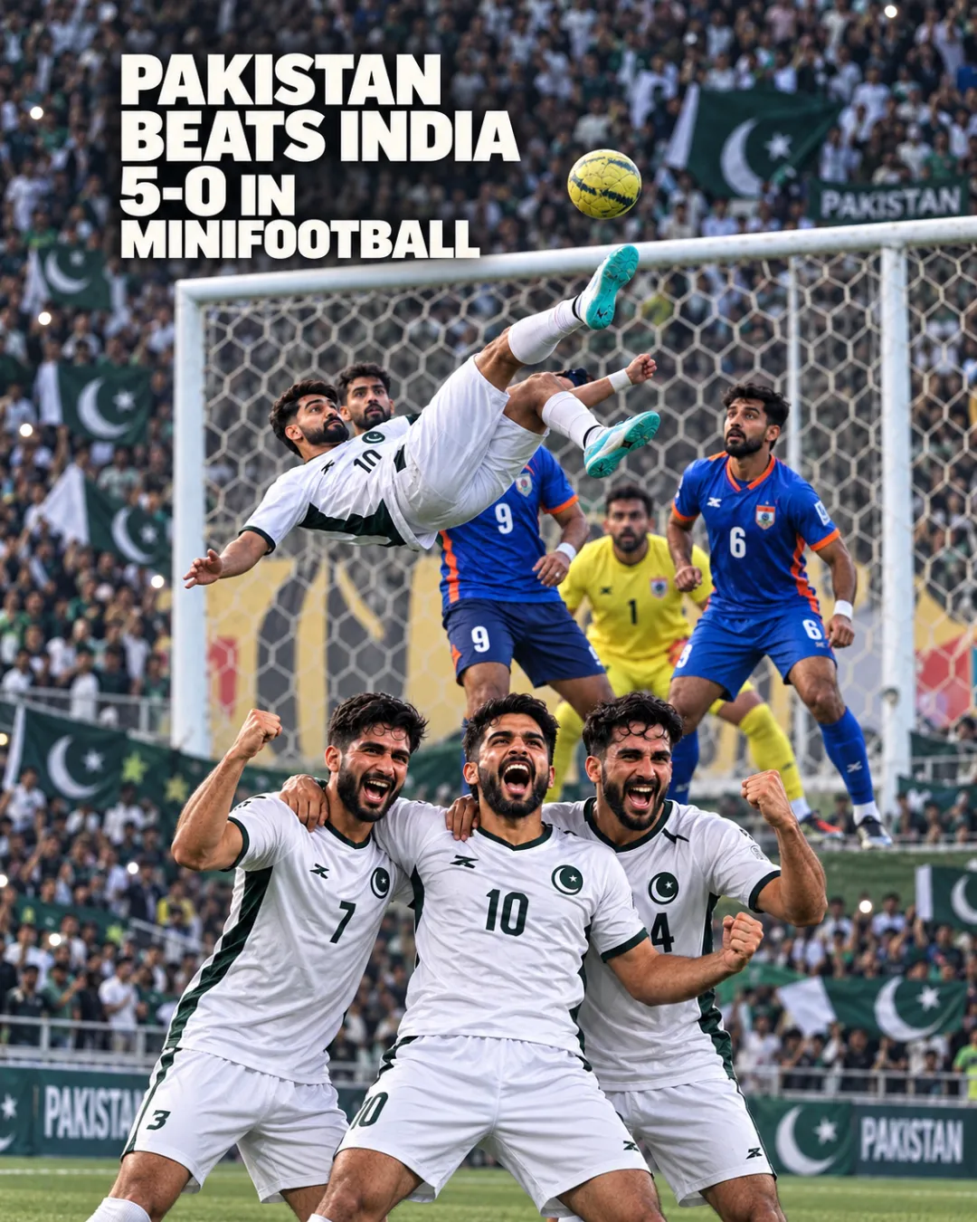 Pakistan Beats India 5-0 In Minifootball