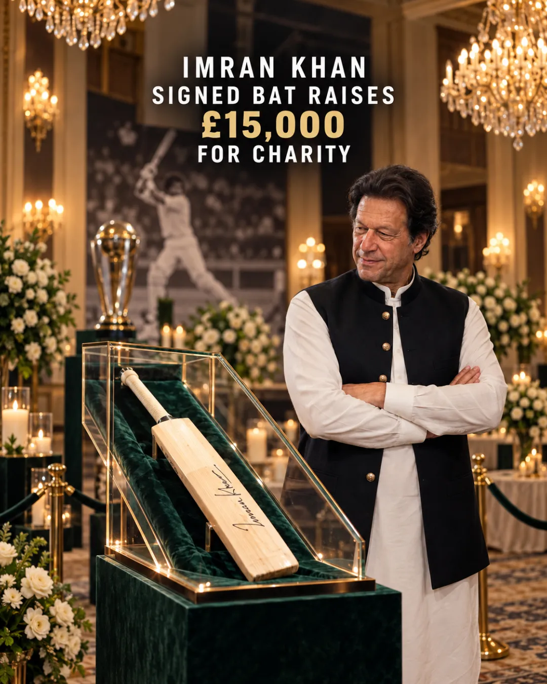 Imran Khan Signed Bat Raises £15,000 For Charity