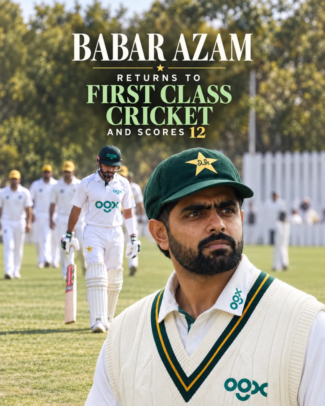 Babar Azam Returns To First Class Cricket And Scores 12
