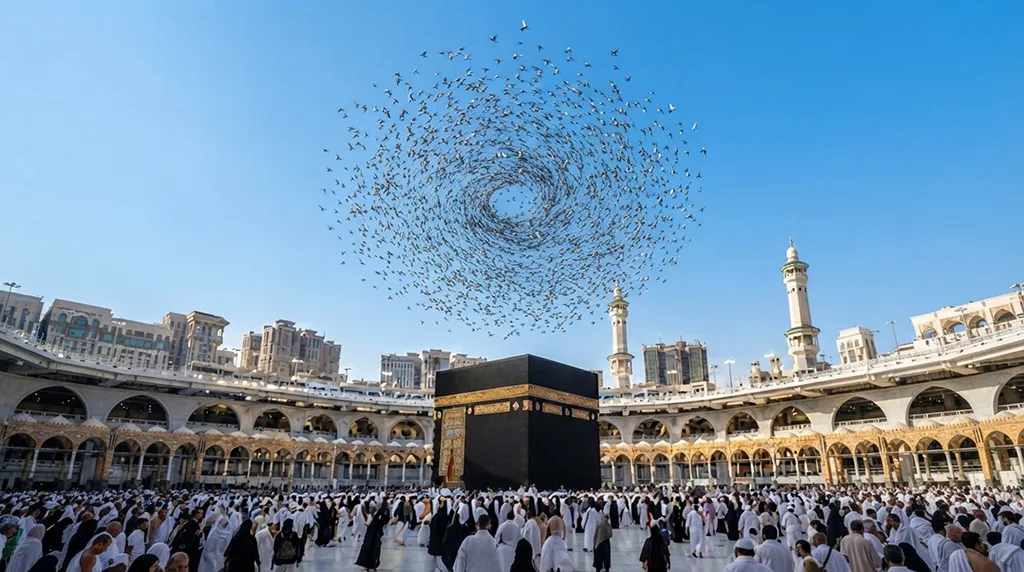 Birds Circle The Kaaba In Makkah