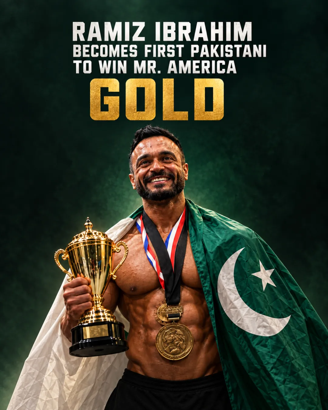 Ramiz Ibrahim Becomes First Pakistani To Win Mr. America Gold