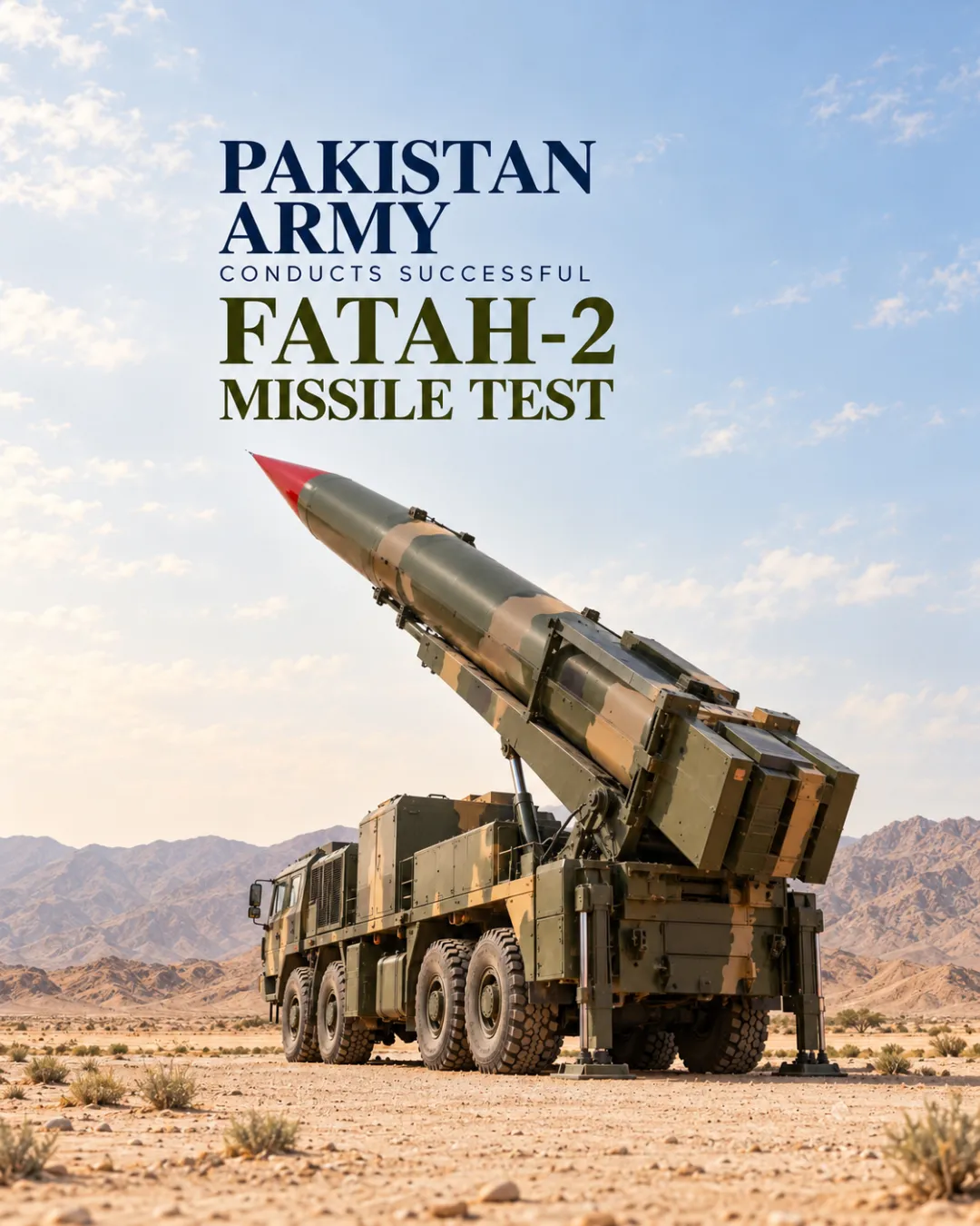 Pakistan Army Conducts Successful Fatah-2 Missile Test