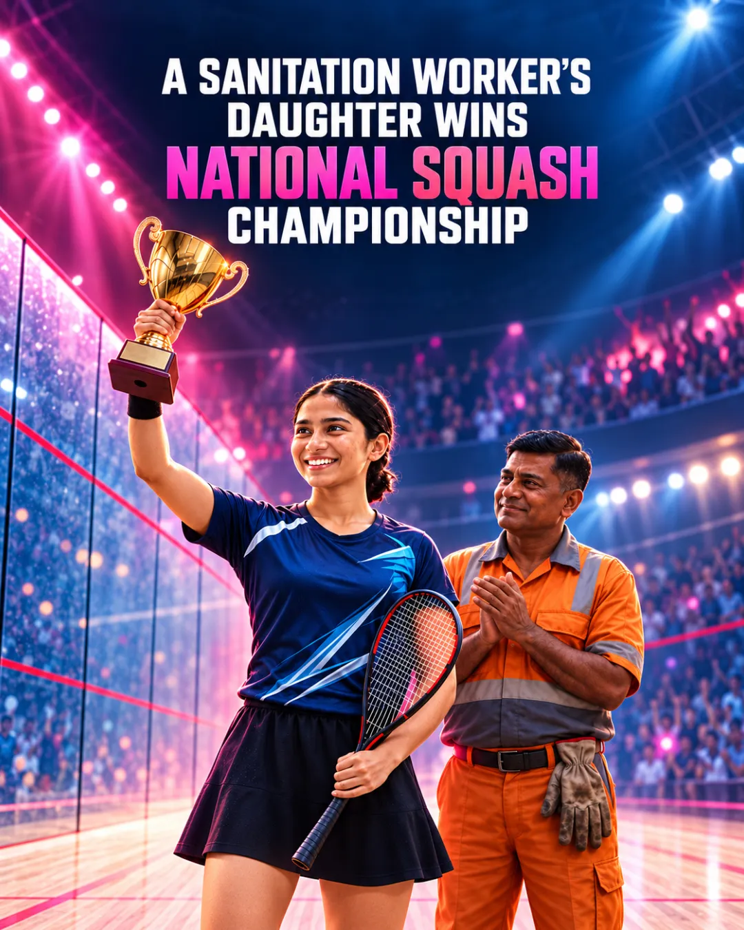 A Sanitation Worker’s Daughter Wins National Squash Championship