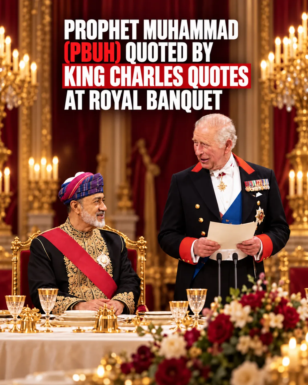 Prophet Muhammad (PBUH) Quoted by King Charles QuotesAt Royal Banquet