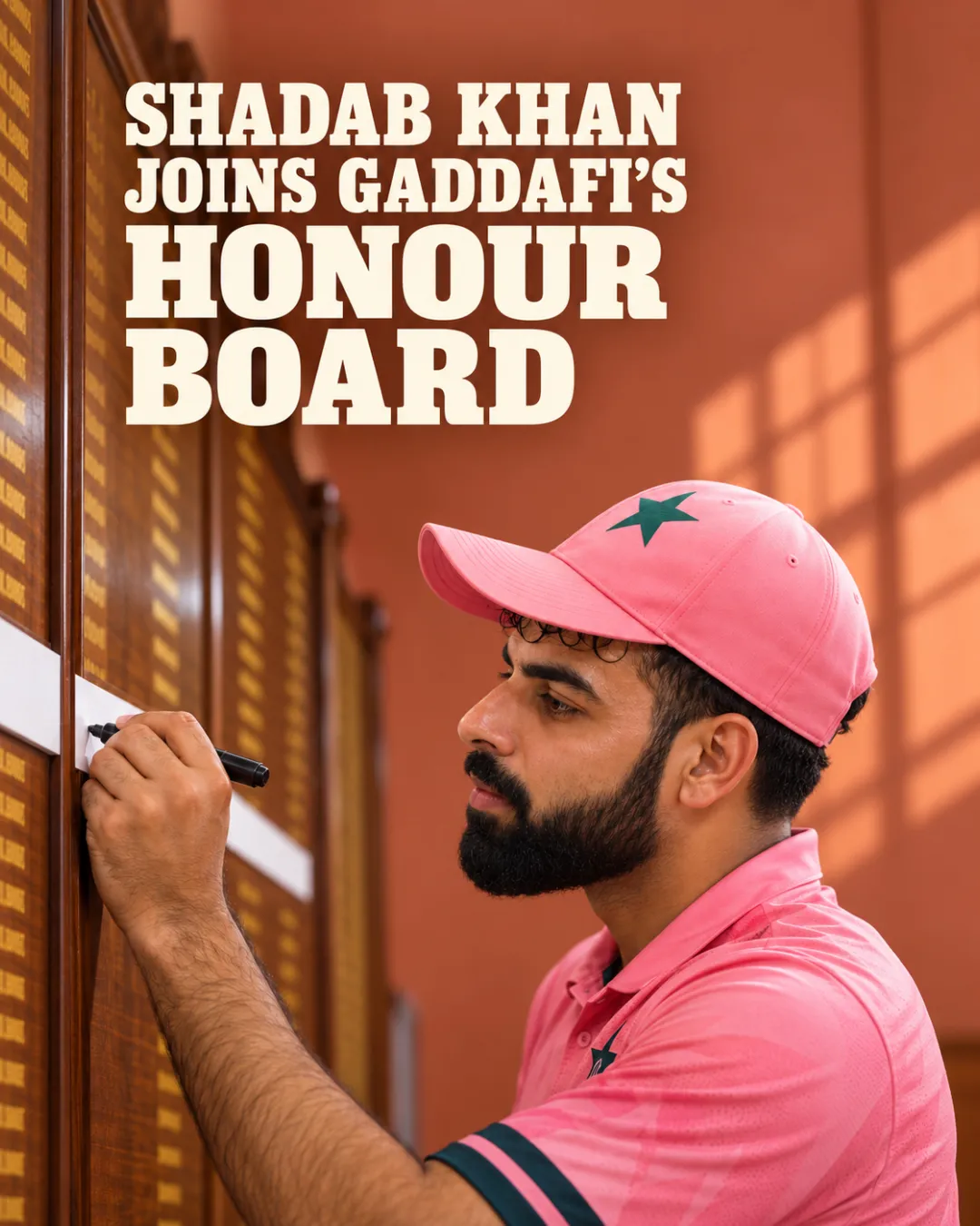 Shadab Khan Joins Gaddafi’s Honour Board