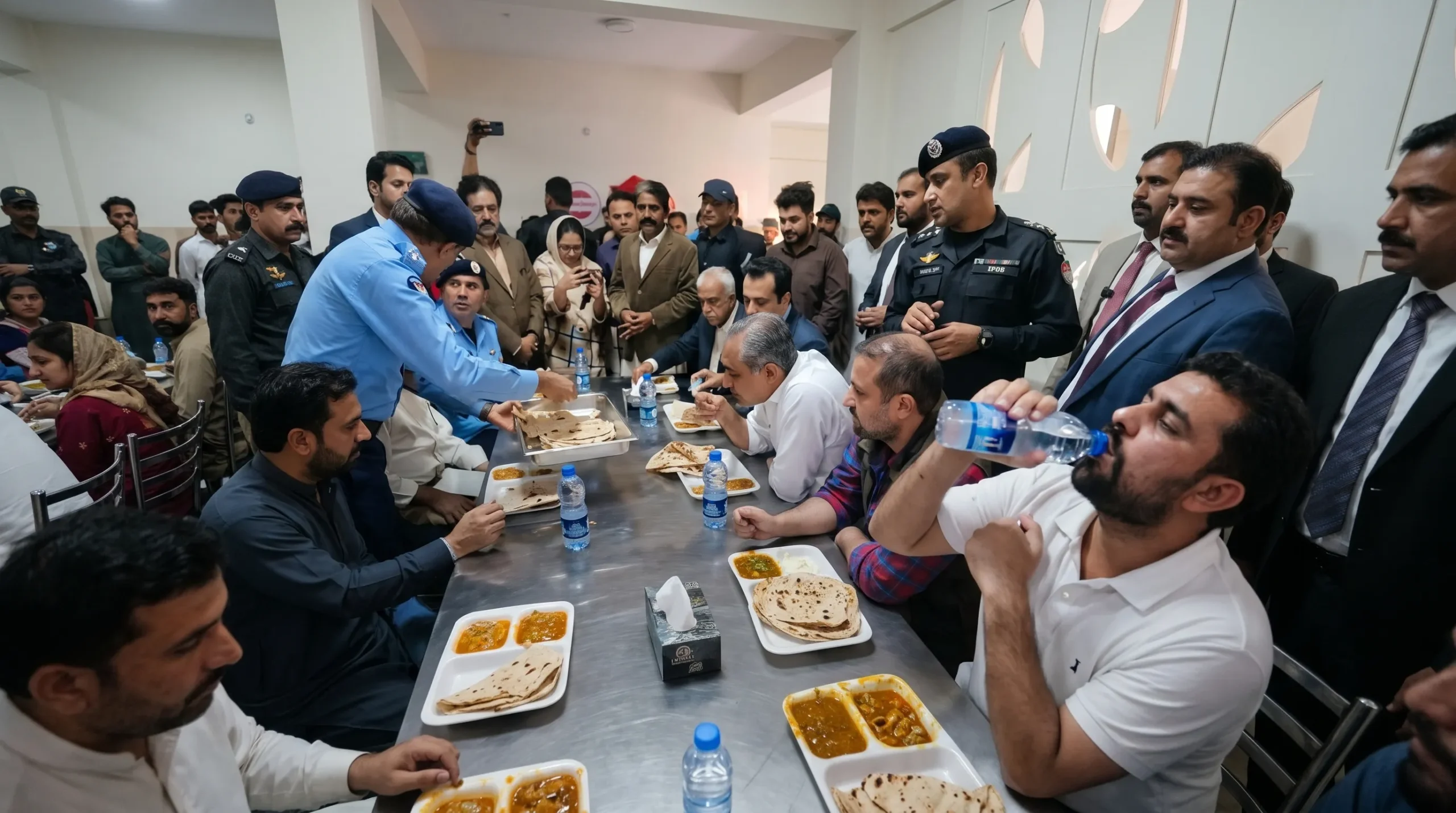 Minister Samples Food Prepared For Inmates